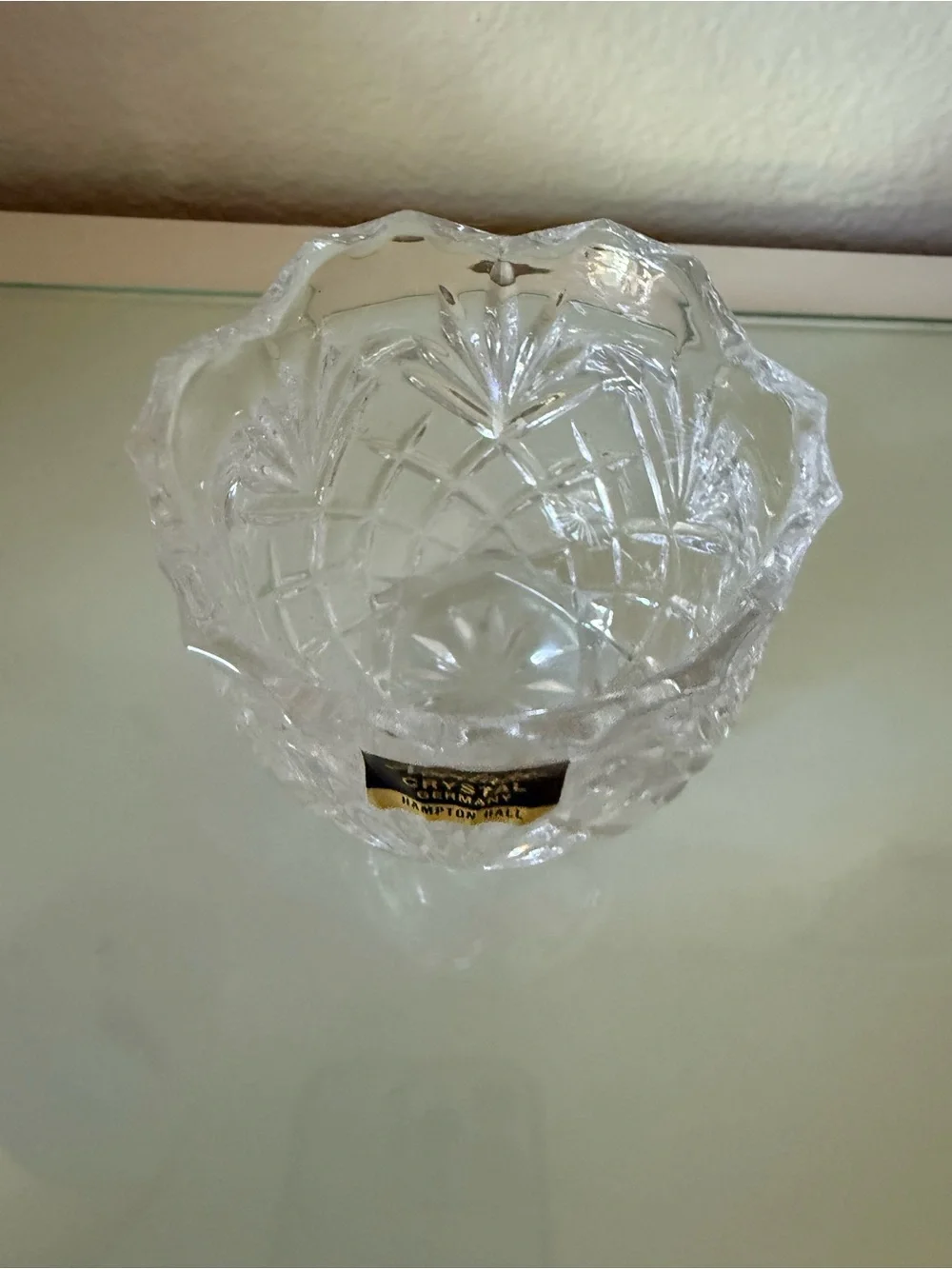 Noritake Clear Crystal Cut-Glass Accent Vase